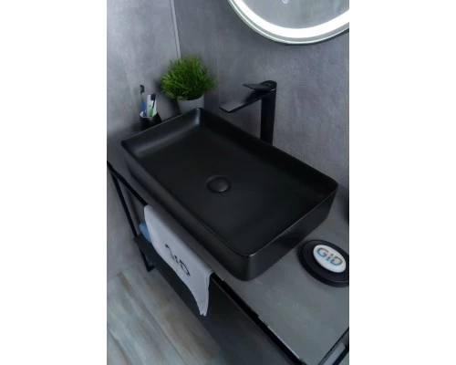 Раковина Gid Bm9396 53344 накладная черная матовая 60x34x11