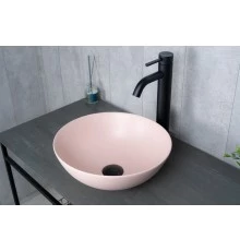 Раковина Gid 9081pkm 53403 накладная розовая матовая 36x36x14