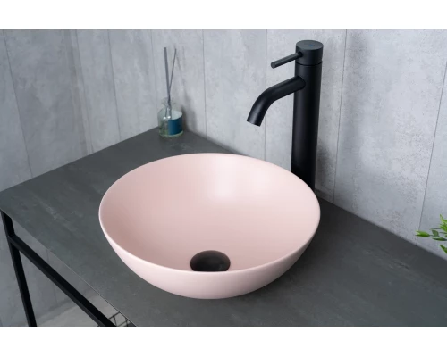 Раковина Gid 9081pkm 53403 накладная розовая матовая 36x36x14