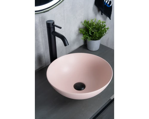 Раковина Gid 9081pkm 53403 накладная розовая матовая 36x36x14