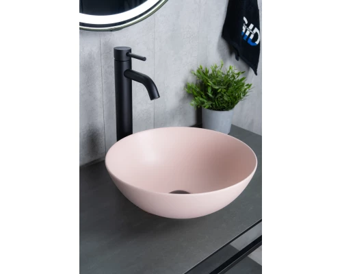 Раковина Gid 9081pkm 53403 накладная розовая матовая 36x36x14