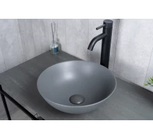 Раковина Gid 9081gnm 53404 накладная серая матовая 36x36x14