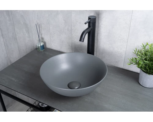 Раковина Gid 9081gnm 53404 накладная серая матовая 36x36x14