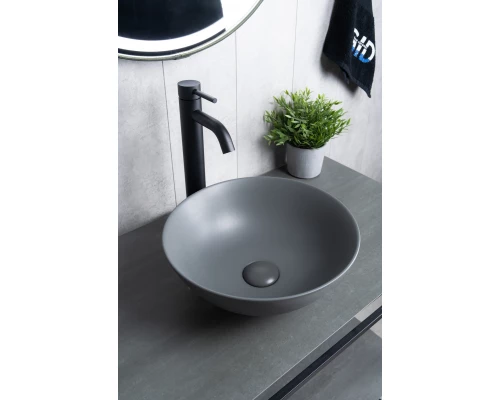 Раковина Gid 9081gnm 53404 накладная серая матовая 36x36x14