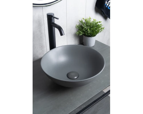 Раковина Gid 9081gnm 53404 накладная серая матовая 36x36x14