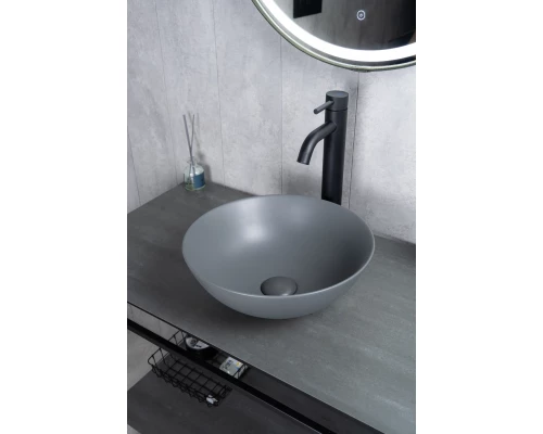 Раковина Gid 9081gnm 53404 накладная серая матовая 36x36x14