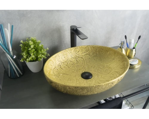 Раковина Gid Nc444 52233 накладная золотая 51x39x14.5