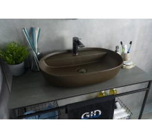 Раковина Gid Br1346 53342 накладная коричневая матовая 61x41x14