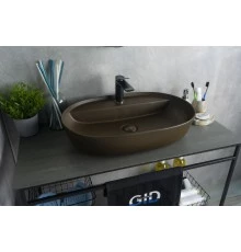 Раковина Gid Br1346 53342 накладная коричневая матовая 61x41x14