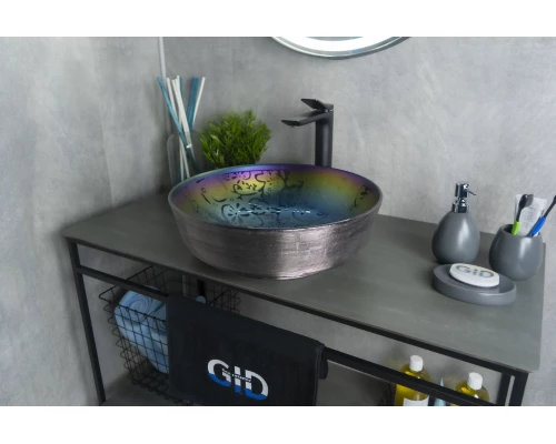 Раковина Gid D1315h107 53332 накладная цветная 41.5x41.5x13.5