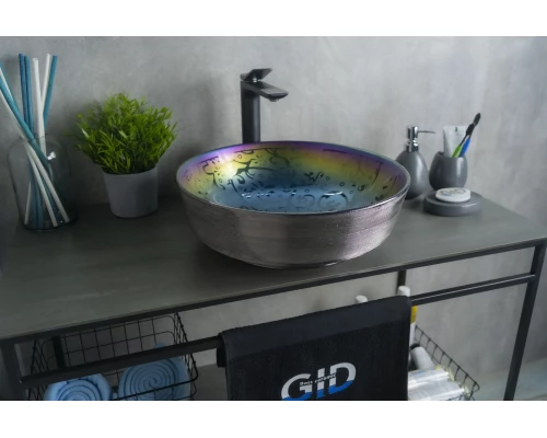 Раковина Gid D1315h107 53332 накладная цветная 41.5x41.5x13.5