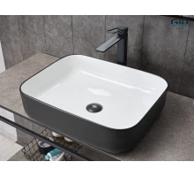 Раковина Gid Nc366 52205 накладная белая / черная 50x39x13