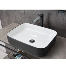 Раковина Gid Nc366 52205 накладная белая / черная 50x39x13
