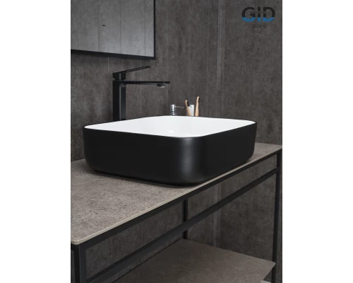 Раковина Gid Nc366 52205 накладная белая / черная 50x39x13