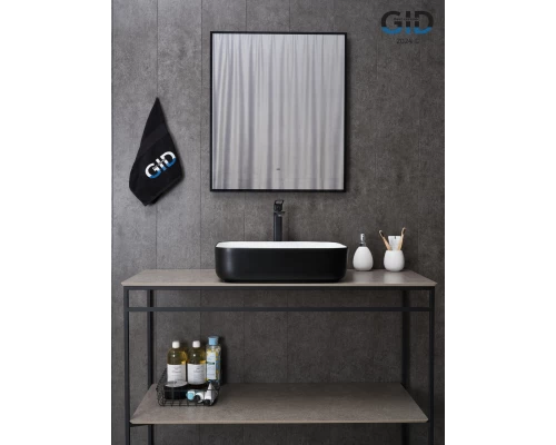 Раковина Gid Nc366 52205 накладная белая / черная 50x39x13