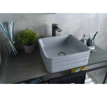 Раковина Gid Gm965 53338 накладная серая матовая 38.5x38.5x13.5