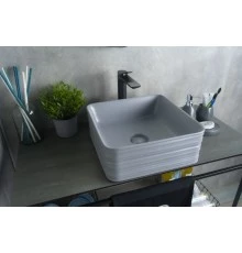 Раковина Gid Gm965 53338 накладная серая матовая 38.5x38.5x13.5