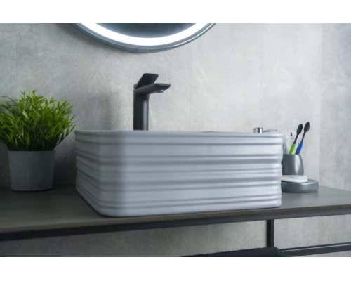 Раковина Gid Gm965 53338 накладная серая матовая 38.5x38.5x13.5