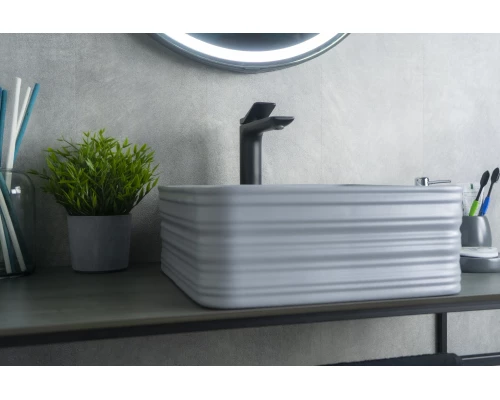 Раковина Gid Gm965 53338 накладная серая матовая 38.5x38.5x13.5