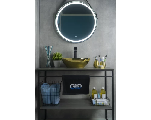 Раковина Gid Nc999 52229 накладная белая / золото 41x34x15