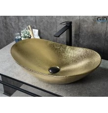 Раковина Gid Gd9811 53340 накладная золотая 61x37x15