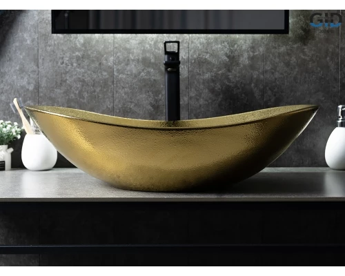 Раковина Gid Gd9811 53340 накладная золотая 61x37x15