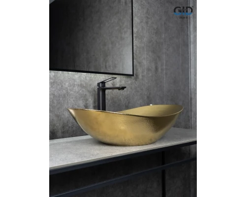 Раковина Gid Gd9811 53340 накладная золотая 61x37x15