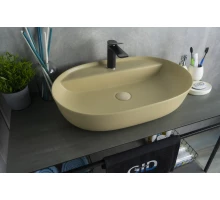 Раковина Gid Sr1346 53343 накладная светло-коричневая матовая 61x41x14