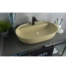 Раковина Gid Sr1346 53343 накладная светло-коричневая матовая 61x41x14