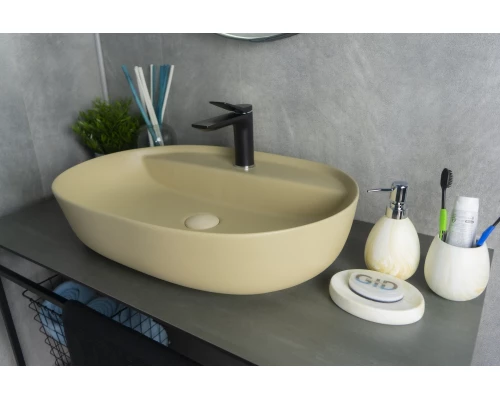 Раковина Gid Sr1346 53343 накладная светло-коричневая матовая 61x41x14