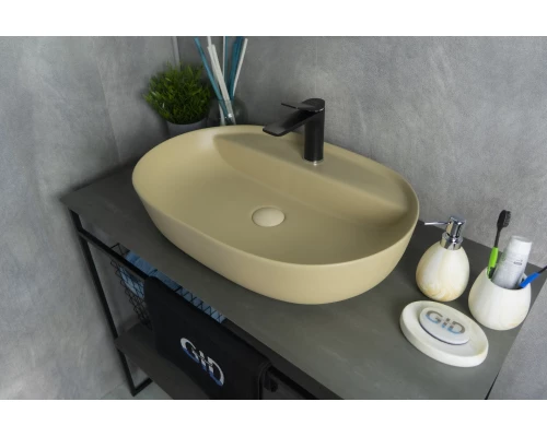 Раковина Gid Sr1346 53343 накладная светло-коричневая матовая 61x41x14