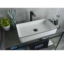 Раковина Gid Nc9399 52225 накладная белая / черная 60x34x11