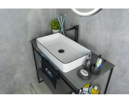 Раковина Gid Nc9399 52225 накладная белая / черная 60x34x11