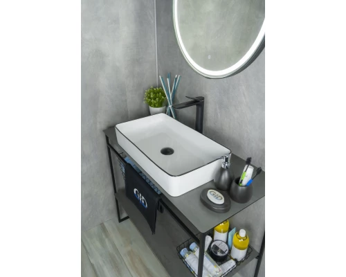 Раковина Gid Nc9399 52225 накладная белая / черная 60x34x11