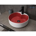 Раковина Gid N9013LS 52237 накладная красная матовая / белый графит 40x40x13 Раковина Gid N9013LS 52237 накладная красная матовая / белый графит 40x40x13