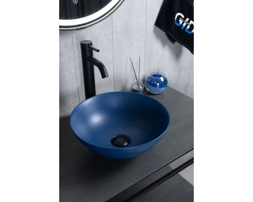 Раковина Gid 9081bum 53401 накладная синяя матовая 36x36x14