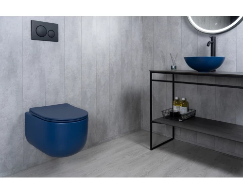 Раковина Gid 9081bum 53401 накладная синяя матовая 36x36x14