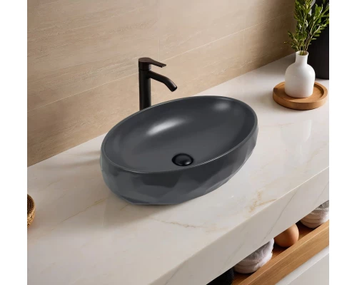 Раковина Gid Dgm9030wx 53406 накладная серая матовая 60x40x15