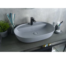 Раковина Gid Gm1346 53341 накладная серая матовая 61x41x14