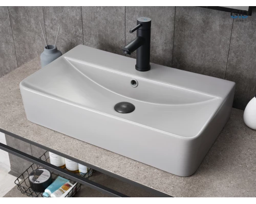 Раковина Gid Gm1344 52236 накладная серая матовая 61x35.5x14