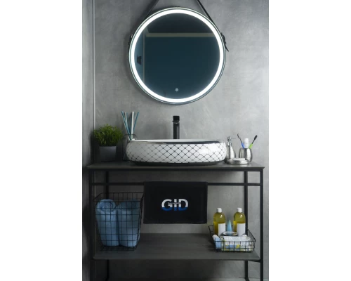 Раковина Gid Nc262 52201 накладная белая / хром 60x41x15