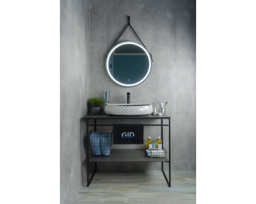 Раковина Gid Nc262 52201 накладная белая / хром 60x41x15