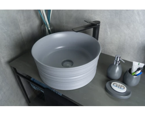 Раковина Gid Gm969 53335 накладная серая матовая 41x41x18