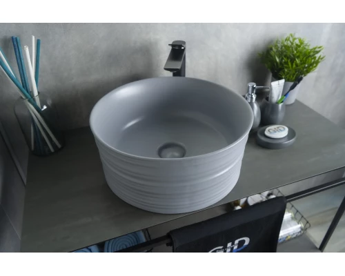 Раковина Gid Gm969 53335 накладная серая матовая 41x41x18