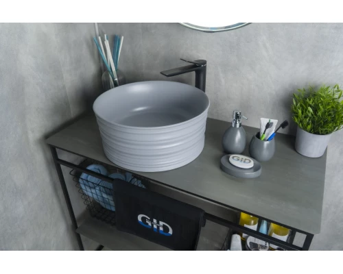 Раковина Gid Gm969 53335 накладная серая матовая 41x41x18
