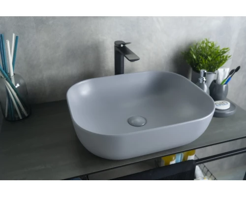 Раковина Gid Gm1302 53336 накладная серая матовая 50x40x14