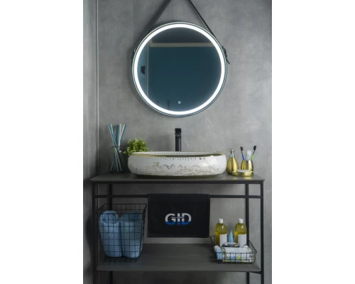 Раковина Gid Nc472 52222 накладная белая / золото 60x41x15