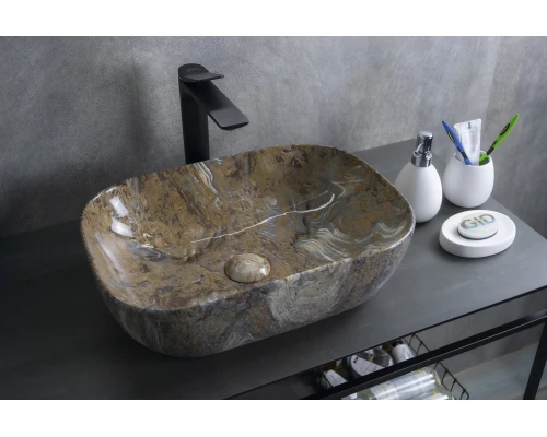 Раковина Gid Mnc333T 54474 накладная под камень глянцевый 46x32.5x13.5