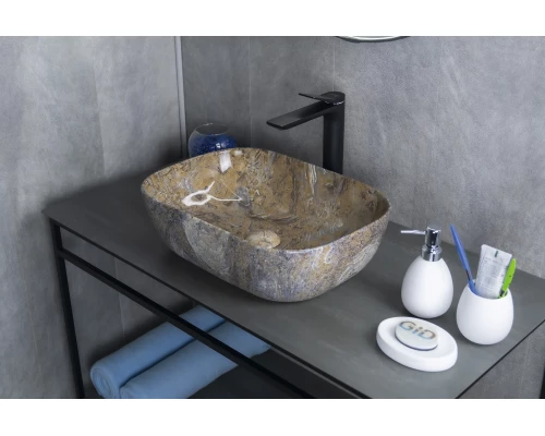 Раковина Gid Mnc333T 54474 накладная под камень глянцевый 46x32.5x13.5