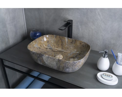 Раковина Gid Mnc333T 54474 накладная под камень глянцевый 46x32.5x13.5